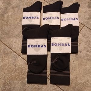 NEW Bombas Calf Socks 5 Pair - Large - Black